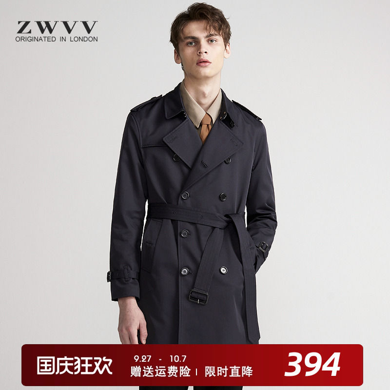 中长款春秋双排扣风衣
