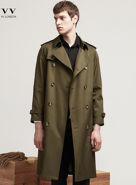 2024 Trench Coat春季新款战壕男士风衣中长款过膝英伦垂感潮外套
