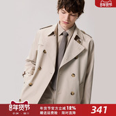 coat 男士 短款 防泼水Trench 战壕风衣英伦休闲双排扣中长款 潮外套