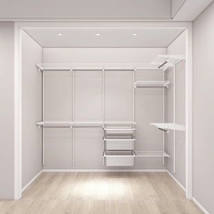 惠普登金属衣柜砌墙衣帽间自制全屋定制走入式衣柜框架整体储物间