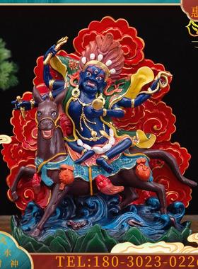 2寸纯铜彩绘鎏金吉祥天母吉祥天女财富女神神像佛像密宗