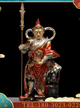 16寸台湾纯铜彩绘杨戬神像二郎神佛像供奉摆件二郎真君