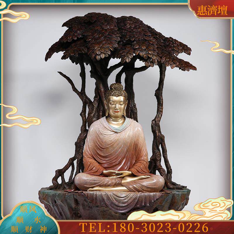 铜雕 释迦摩尼佛像 《鹿野苑悟道》铜像 纯铜成道佛释迦佛摆件