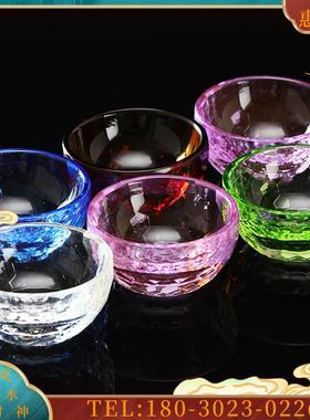佛具水晶碗七宝供碗供水杯七彩佛堂贡杯玻璃碗家居供【议价】