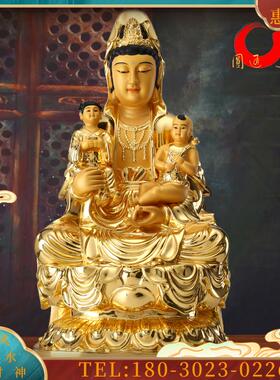 送子观音菩萨佛像求子送子观音摆件供奉家用台湾工艺纯铜【议价】