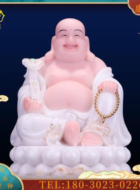2/16英寸汉白玉弥勒佛佛像未来佛大肚笑佛摆件家庭寺庙
