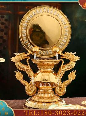 圆通佛具纯铜鎏金准提镜台湾盛凡传用品密宗准提佛母镜摆【议价】