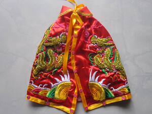 神像披风佛衣神衣斗篷神袍 财神披风 珠片凸绣 红色33cm