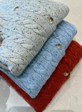 012004~「包邮 复古有调性」圆领小刺绣~女士针织开衫