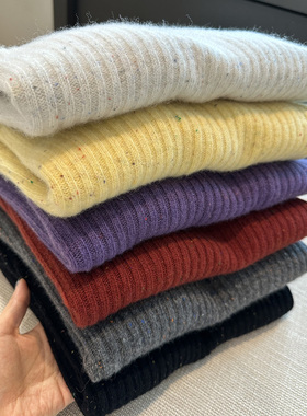 011902~「包邮 彩纱氛围感」小半高领设计~女士针织毛衣