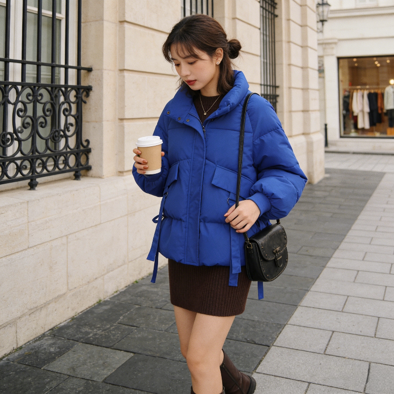 立领设计感宽松大码小个子加厚保暖防寒棉服外套女百搭面包服棉袄