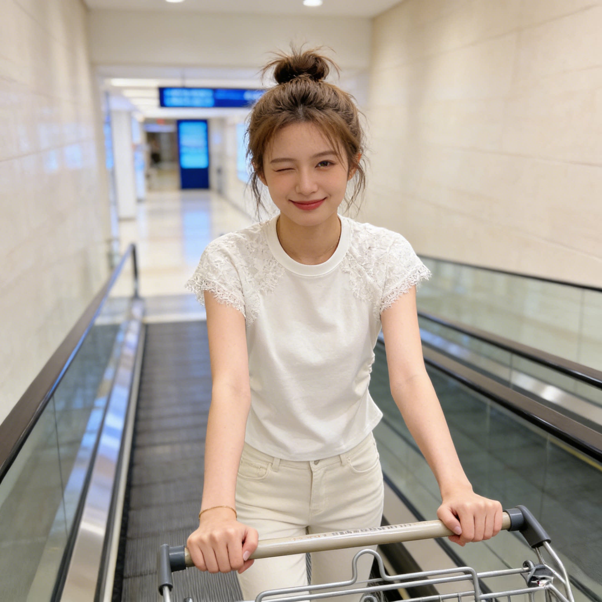 蕾丝拼接白色短袖t恤女夏季2026新款修身褶皱收腰小飞袖短款上衣