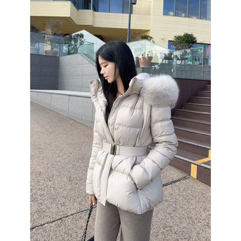 欧货千金风大毛领加厚保暖收腰显瘦宽松大码小个子加厚棉服外套女