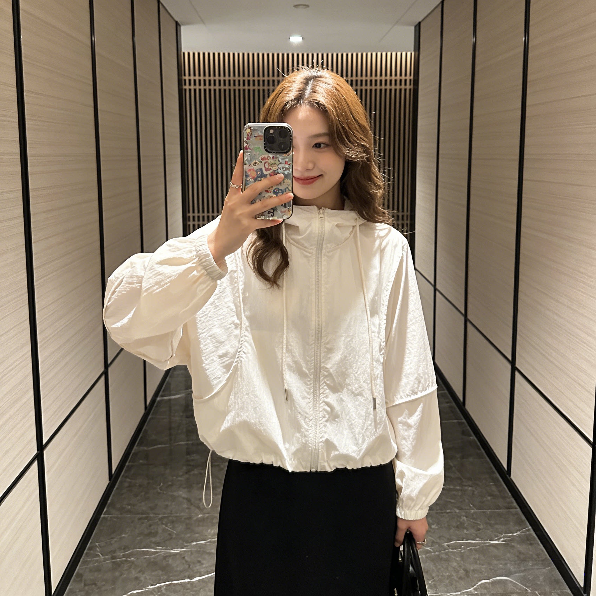 薄款冰丝透气连帽设计感宽松大码小个子休闲百搭防晒衣外套女长袖