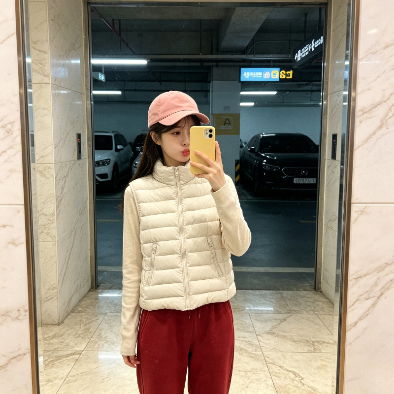 白色温柔风立领轻薄款修身显瘦小个子无袖坎肩排骨服棉衣马夹女潮