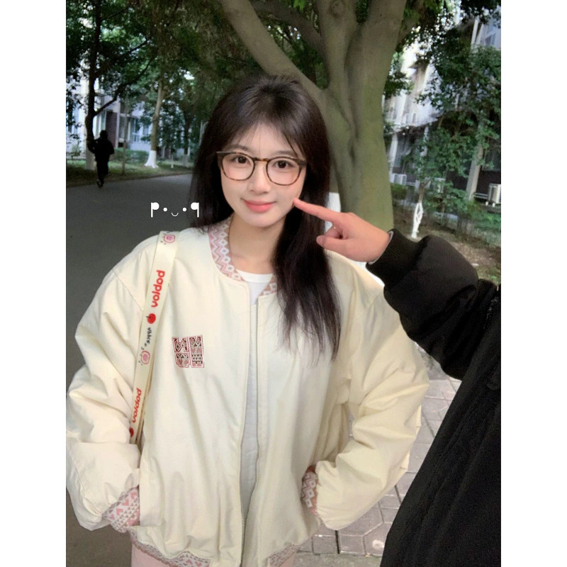 冬季立领慵懒风宽松大码小个子加厚保暖夹棉棉服外套女棒球服港风