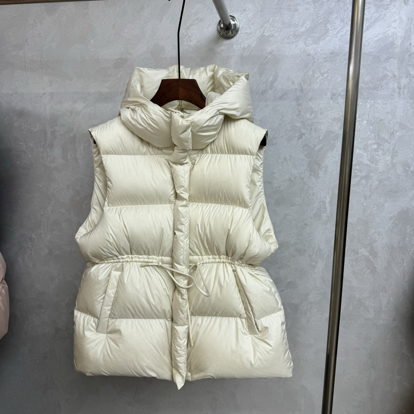 秋冬慵懒风设计感宽松大码连帽小个子无袖坎肩棉服马夹外套女洋气