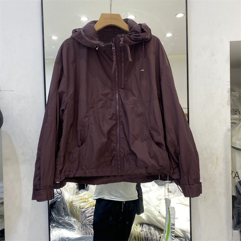 慵懒风连帽宽松大码小个子薄款冰丝透气防晒外套女空调衣罩衫洋气