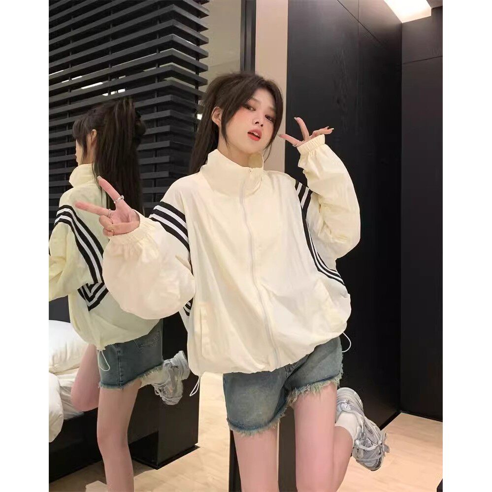 夏季薄款冰丝透气设计感立领宽松大码小个子防晒衣外套女休闲罩衫