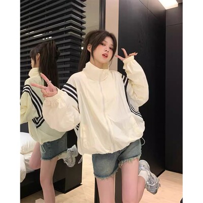 夏季薄款冰丝透气设计感立领宽松大码小个子防晒衣外套女休闲罩衫