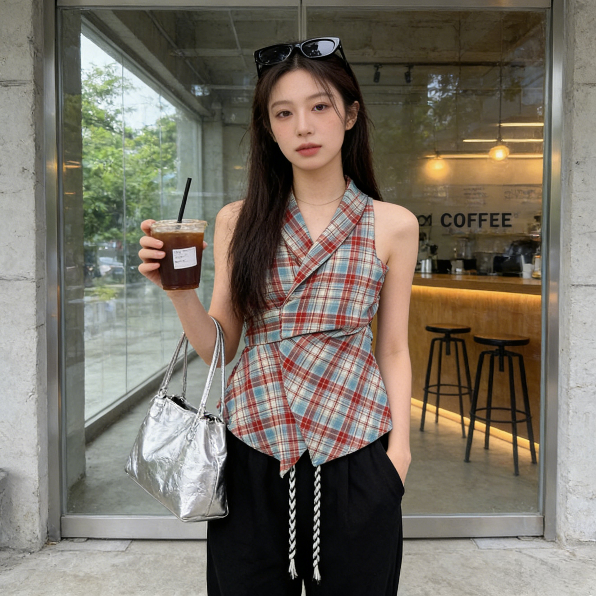 韩系chic复古各种背心女夏2026新款收腰绑带显瘦不规则辣妹小上衣