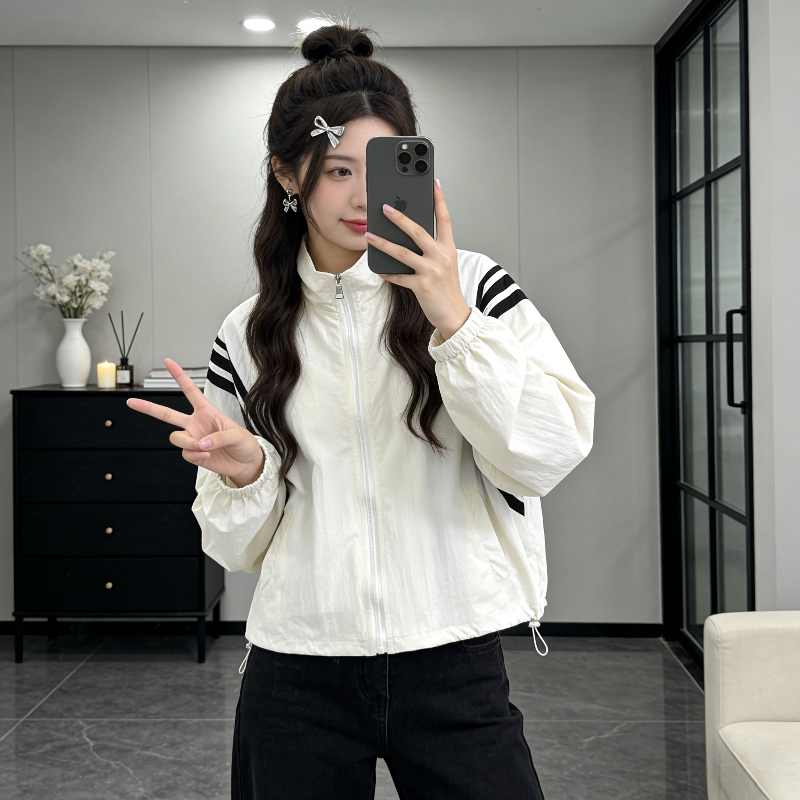 夏季薄款冰丝透气立领无帽防晒衣外套女宽松大码小个子空调罩衫潮