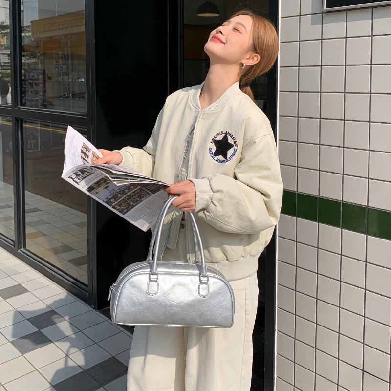 美式高街设计感飞行员机车夹克外套女春秋宽松休闲百搭短款棒球服