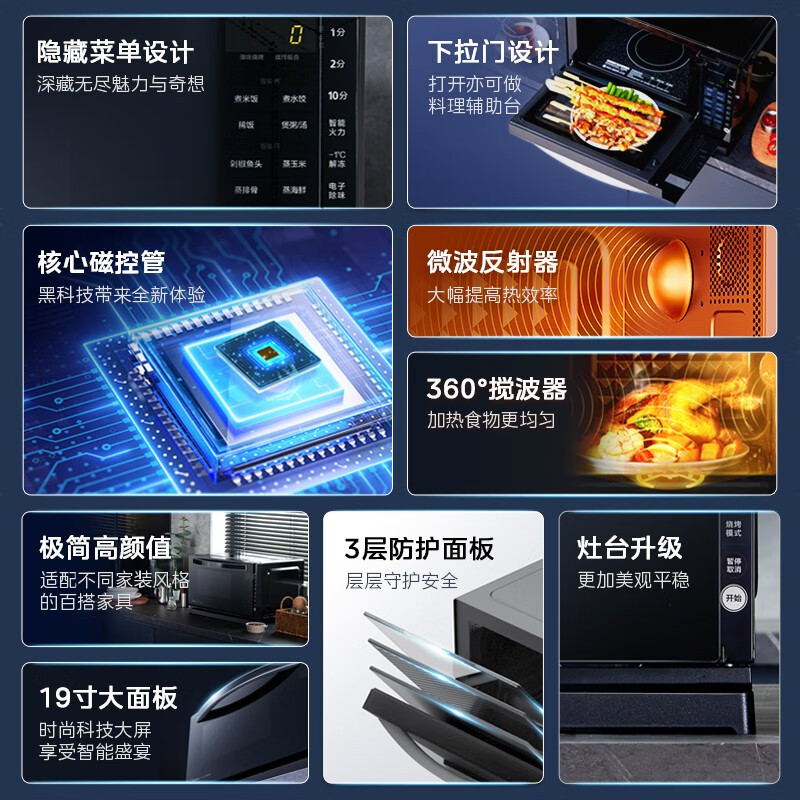 美的（Midea）变频微波炉烤箱一体机 光波炉智能家用平板