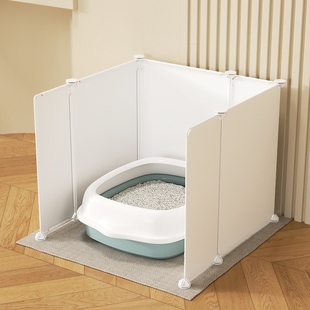 猫砂盆挡板加高防外溅防臭开放式U型猫咪厕所狗厕所隔离罩围栏板