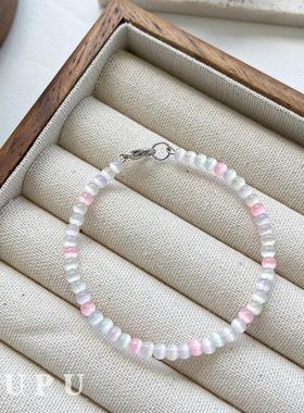 女猫眼琉璃原创手工手链