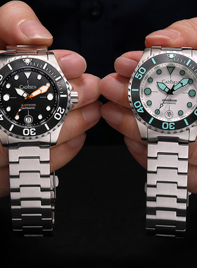 正品卡迪森手表男士机械表进口NH35A机芯强夜光100米防水男表钢表