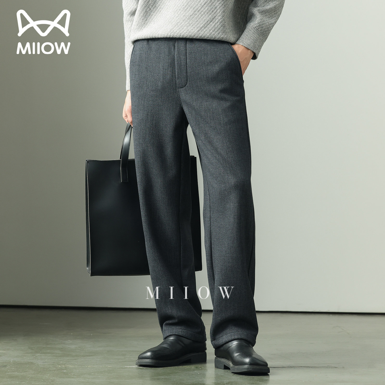 猫人老钱风舒适松紧腰男士休闲裤