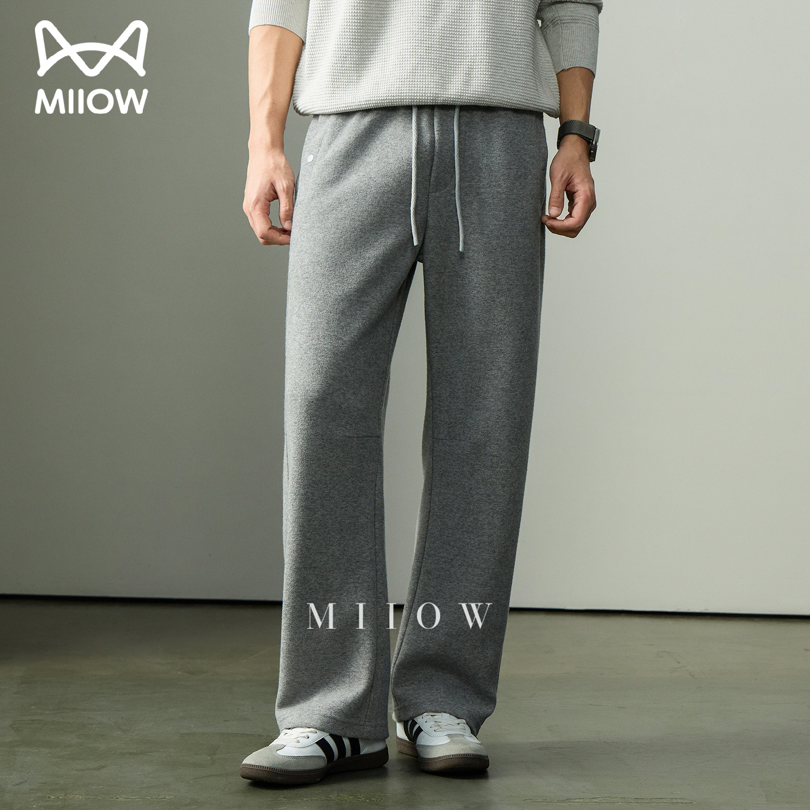 高端百搭小弯刀休闲裤男秋冬新款