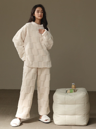 Флисовая удерживающая тепло зимняя коралловая бархатная демисезонная пижама, увеличенная толщина