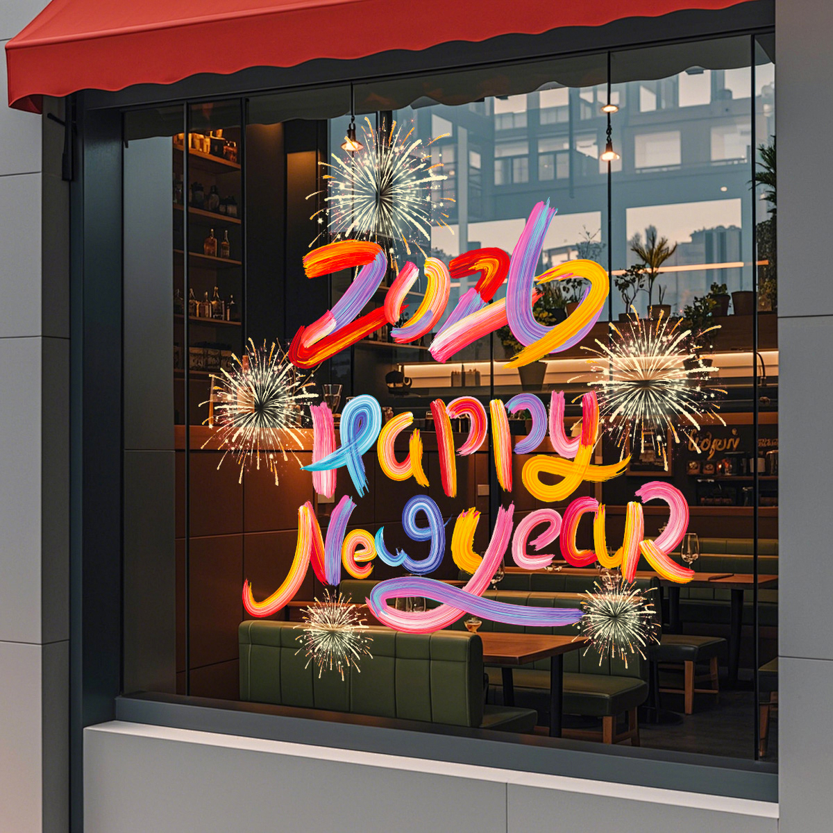 【新年装饰】店铺橱窗花静电贴纸