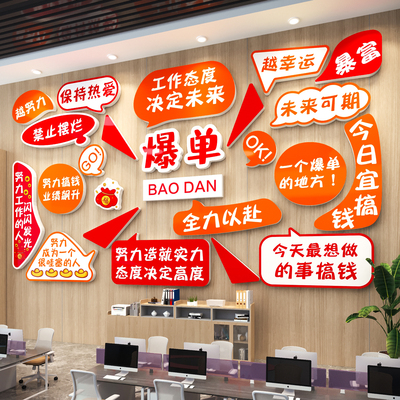【销售公司爆单墙贴】办公室装饰