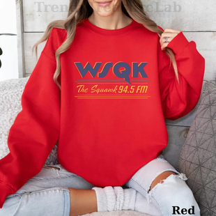 WSQK Stranger Things Women Sweatshirts纯棉宽松红色圆领卫衣