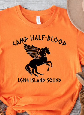 Percy Jackson Halloween Women T Shirts skeleton tops橙色短袖