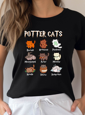 Cute Potter Cats mom Shirt Fashion Women t Shirt Tops Cotton