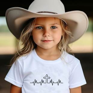 Inspirational Religious Christian Kids T Shirt中大童夏季短袖