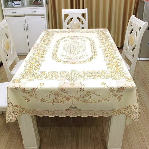 90x160桌子用烫金PVC餐桌防水防尘防烫大尺寸桌布140x200餐桌桌布