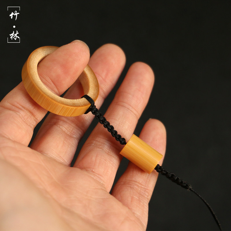 精品天然老玉竹手把件鸟笼竹圈挂绳精磨实心竹珠子竹雕文玩配饰圈
