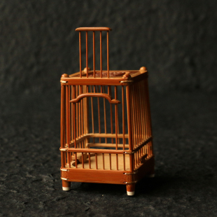 精品徽派名家李永攀纯手工精工制作老玉竹蝈蝈笼蛐蛐爬虫鸣虫笼子