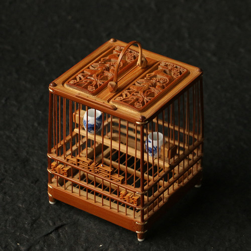 精工徽派纯手工制作老玉竹蝈蝈笼