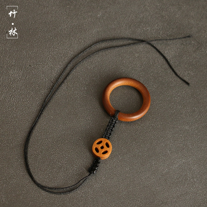 精磨天然竹制老玉竹手环竹圈小挂件鱼籽纹鸟笼绣眼挂环竹手机挂坠