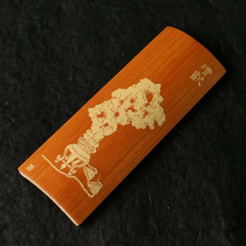 纯手工留青雕刻老玉竹小茶则臂搁图片