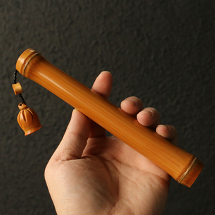 纯手工精磨天然十几年天然双节实心老玉竹手把件竹雕把玩竹棍红皮