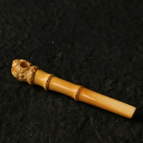 纯手工制作天然满钉竹根烟嘴