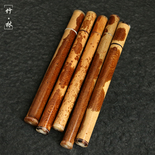 精品一物一拍湘妃竹香筒香道香线包装筒精工竹制沉香香线桶高档
