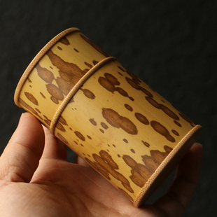 纯手工制作天然十几年老梅妃竹茶叶罐拔口竹制烟盒竹茶仓竹制罐筒